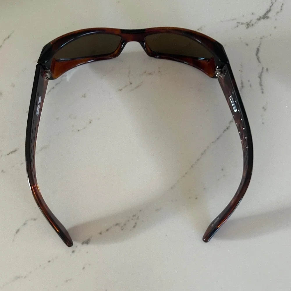 Spy Optic D5 Sunglasses Dark Tortoise Wrap Around Rectangular Made in Italy